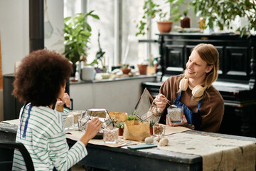 Creating lasting bonds through succulent crafting at a vibrant workshop