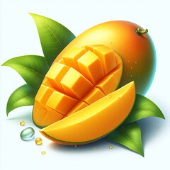 mango with leaf,Experience the Rich and Luscious Taste of Mangoes – A True Delight