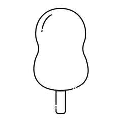 Ice cream Abstract wavy shape on stick linear Icon minimalist design concept. Logo Pictogram idea