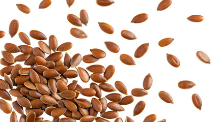 flax seeds isolated top view isolated on transparent background png
