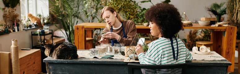 Creating vibrant succulent arrangements in a cozy workshop with friends