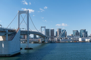 Tokyo Skyline under the blue sky on a sunny day