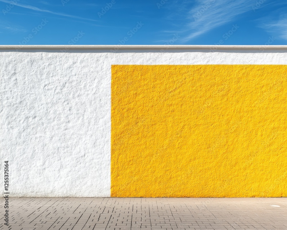 Aufkleber Dynamic Urban Art Installation Bold Color Block on Concrete - Elevating Public Spaces with Modern Architectural Expression and Community Engagement