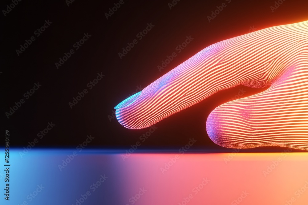 Aufkleber Immersive Biometric Security Interface Fingerprint Scan with Binary Code Overlay - Tech Content and Futuristic Authentication Solutions for Enhanced Personal Data Protection