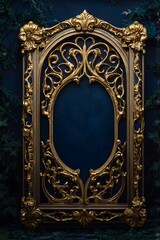 Intricate star design, blue and brown color scheme, gold outlines, symmetrical mosaic