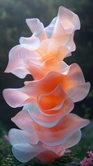 Obraz premium A single floating organic form in warm pastel tones.