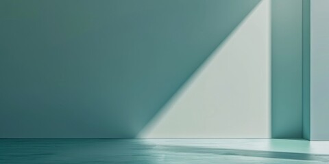 A sleek minimalist design with a muted teal background, Smooth surfaces and sophisticated tones, Contemporary minimalist style