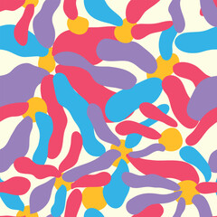 
abstract flower seamless summer and spring repeat pattern
