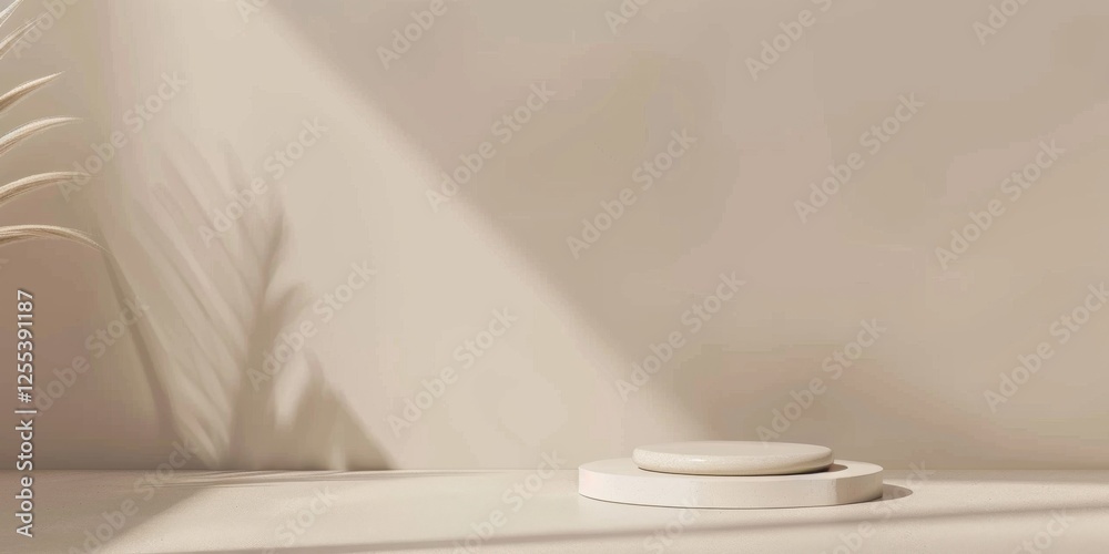 Poster a sleek minimalist layout with a light taupe background, clean shapes and minimal detailing, modern 