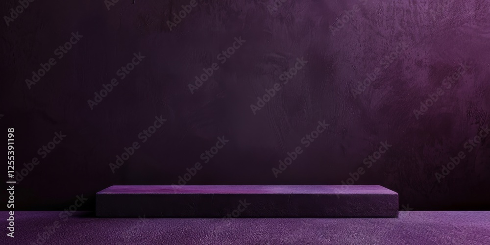 Poster a sleek minimalist theme with a deep aubergine backdrop, smooth textures and rich colors, luxe minim
