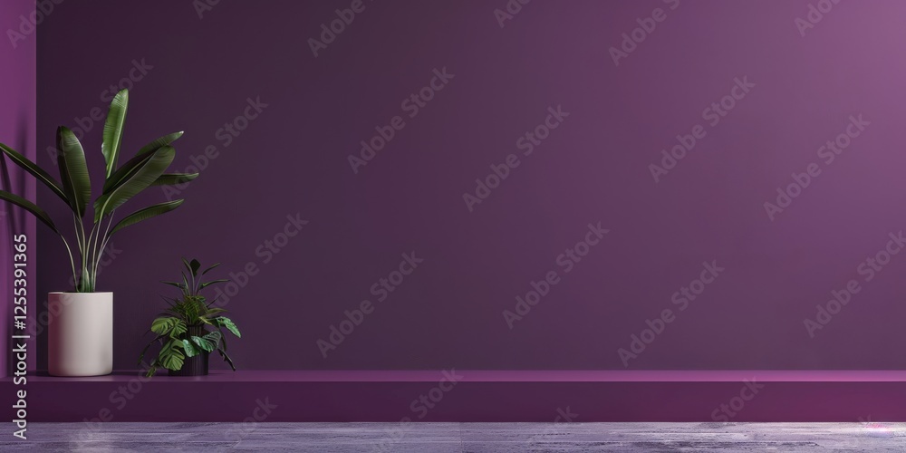 Poster a sleek minimalist theme with a deep aubergine backdrop, smooth textures and rich colors, luxe minim