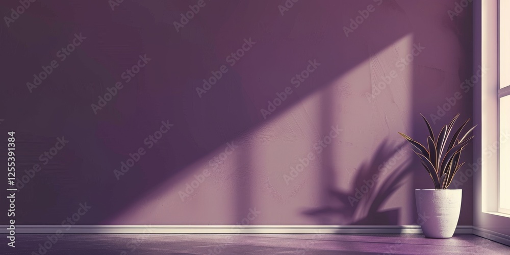 Poster a sleek minimalist theme with a deep aubergine backdrop, smooth textures and rich colors, luxe minim