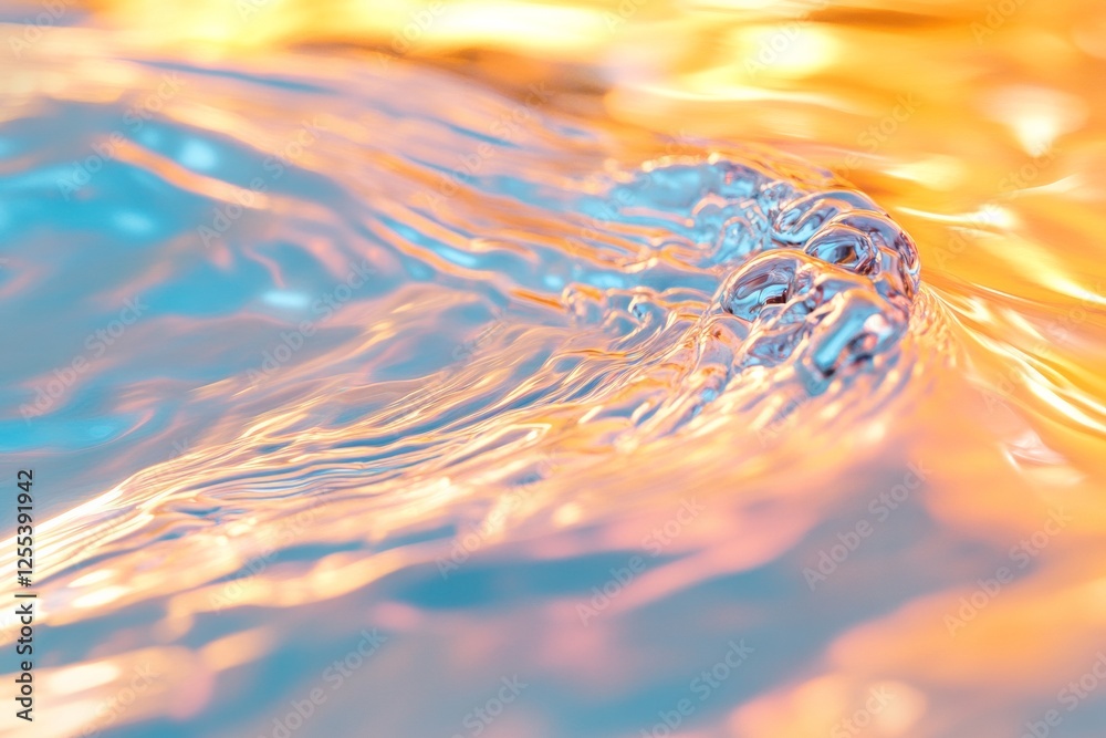 Fototapete gradient flow aesthetics dynamic wave curves on smooth surface - modern design innovation in digital