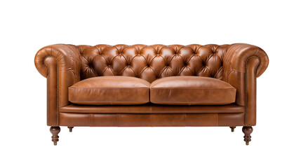 Luxury Brown Leather Chesterfield Sofa Vintage Style Furniture Classic Interior Design Comfortable Seating Home Decor