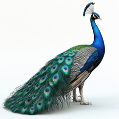 Obraz premium peacock standing on white background