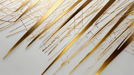 Elegant White and Gold Background with Geometric Lines - Luxury Technology Design