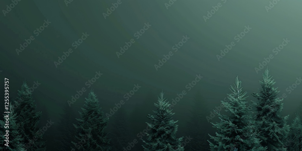 Poster a sophisticated minimalist design on a deep forest green background, minimalist typography and clean