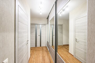 standard room interior apartment. room doors, renovation corridor lobby entrance hall