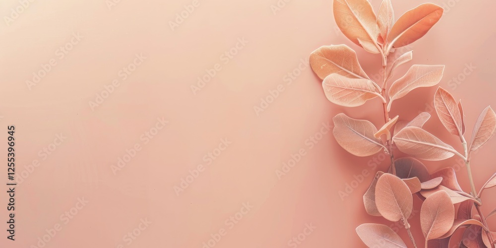 Poster a sophisticated minimalist design on a soft peach background, minimalist typography and clean lines,