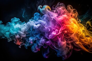 Mystical ethereal smoke art: dark backdrop, vaporous wisps, glowing haze, abstract.