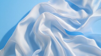 Modern Elegance Icy Blue Satin Prom Dress Background with Ethereal Texture - Ideal for Fashion Marketing and Formal Event Design