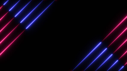 Neon glowing striped background. Lines Technology background. geometric line shapes.