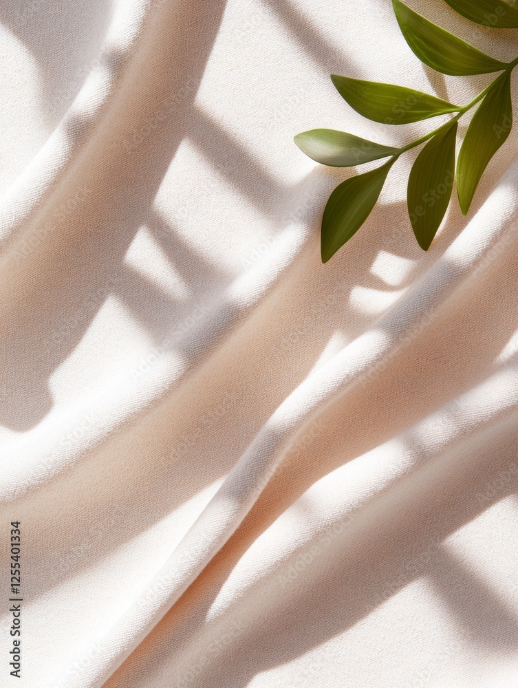 Aufkleber Minimalist Branding Display Stacked White Cards Casting Shadows on Soft Surface - Modern Design Mockup for Digital Marketing and Creative Industry Presentations