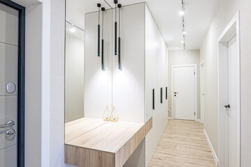 standard room interior apartment. room doors, renovation corridor lobby entrance hall