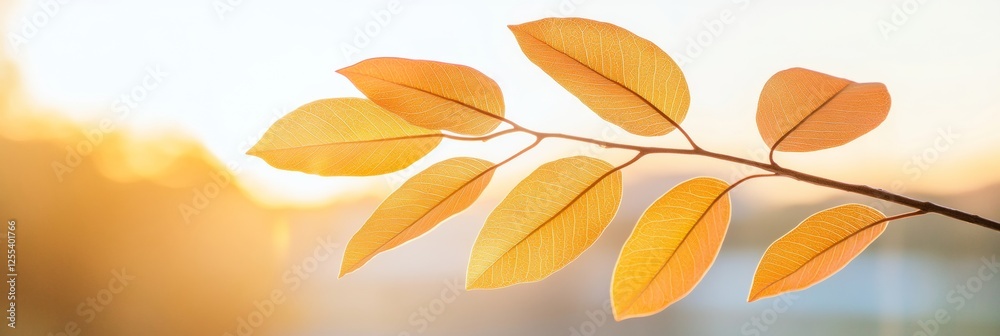 Poster biophilic design graphic backlit botanical leaf vein patterns in gradient light - eco-visual content