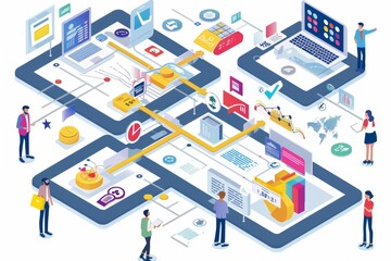 Customer Journey Mapping Process in Digital Marketing Strategies With Interactions and Data Flow Visualization