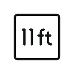 11 ft table line icon, 11 foot billiard table vector symbol with editable stroke