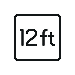 12 ft table line icon, 12 foot billiard table vector symbol with editable stroke
