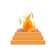 Yagna, Diwali, Hindu, Indian Symbol Illustration