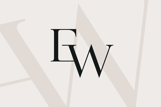 EW or WE letter logo icon design. Classic style luxury initials monogram.