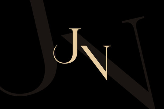 JN or NJ letter logo icon design. Classic style luxury initials monogram.