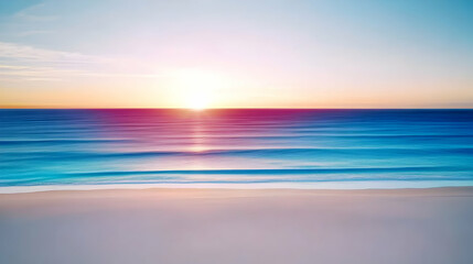 Obraz premium Tranquil ocean view at sunrise, creating a peaceful horizon, ideal for backgrounds, websites, or meditative content