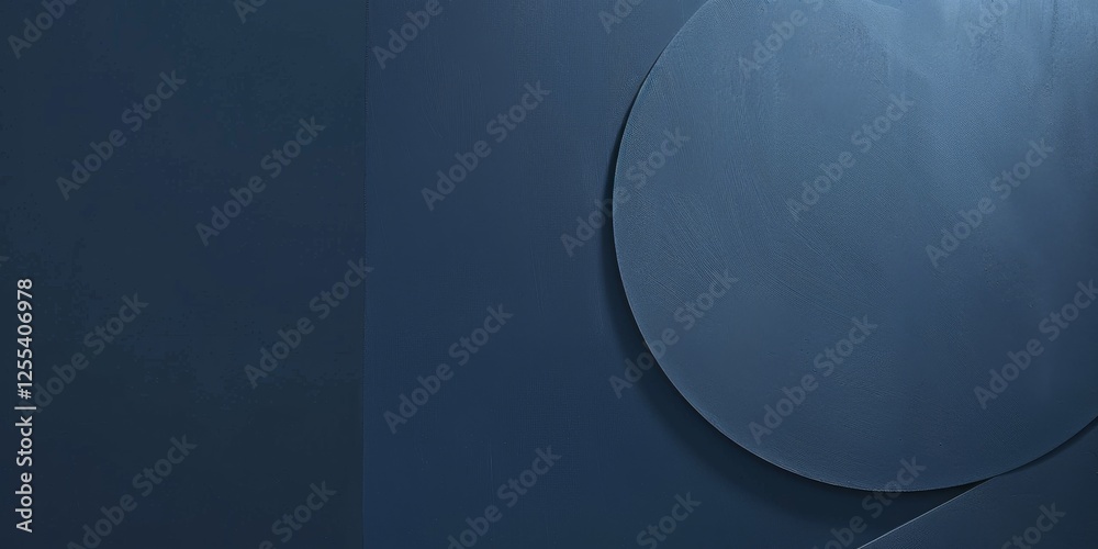 Poster an abstract minimalist artwork against a deep indigo backdrop, geometric shapes and negative space, 