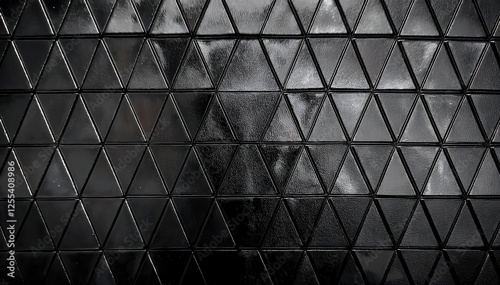 Leinwandbilder black triangular tile texture with geometric pattern for modern wall design and industrial minimalist background