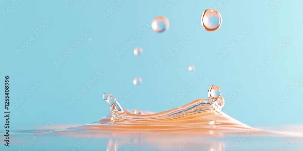 Aufkleber modern liquid symphony crystal clear splash with bubbly dynamics - visual metaphor for hydration in 