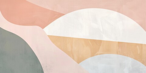 Obraz premium An abstract minimalist artwork against a soft pastel backdrop, Organic shapes and subtle textures, Modern minimalist style