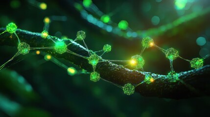 Abstract Green Molecules Network