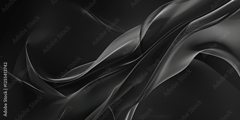 Poster an abstract minimalist artwork with a pure black background, minimalist art elements in grayscale, m