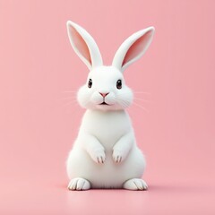 Obraz premium white rabbit on white background