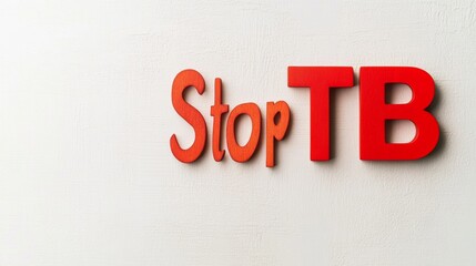 Bold Typography on Textured White for Health Advocacy Stop TB Design - World Tuberculosis Day and Spring Activism in Healthcare Campaign Marketing