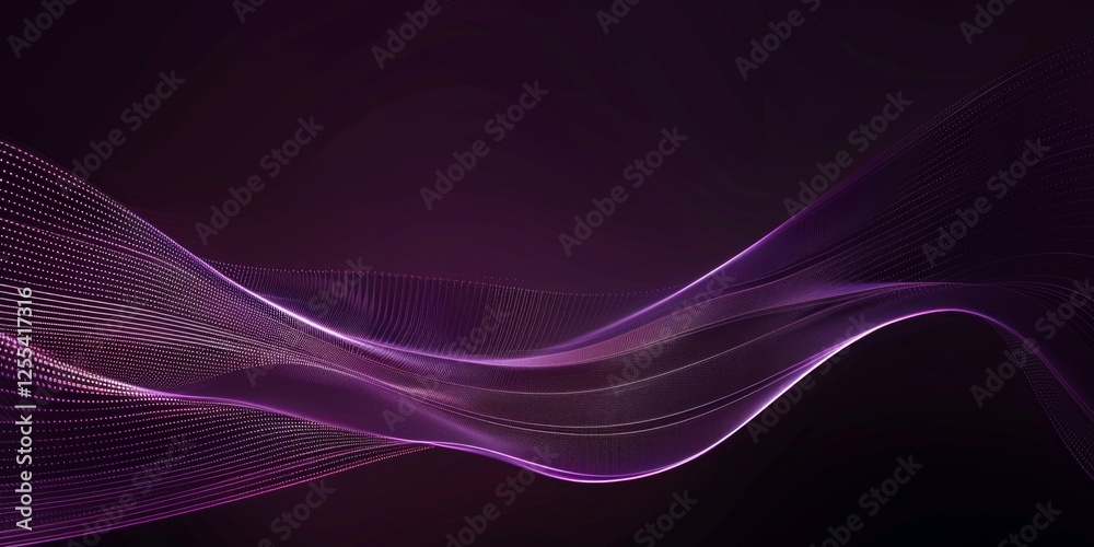 Poster An abstract minimalist composition against a deep plum purple background, Delicate lines and minimalistic elements, Modern minimalist style