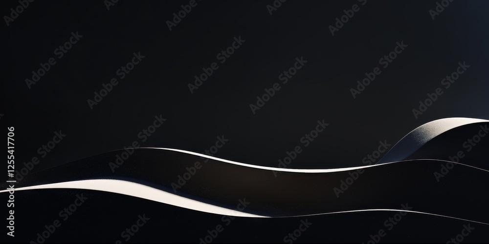 Poster an abstract minimalist composition against a pure black backdrop, minimalist line art with negative 