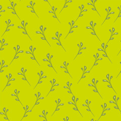 Ornate and organic, seamless nature-inspired pattern blends doodle.