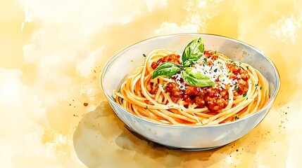 Artistic pasta composition with intricate details, great for restaurant menus, food packaging, and digital media, hand-drawn effect, storybook illustration style