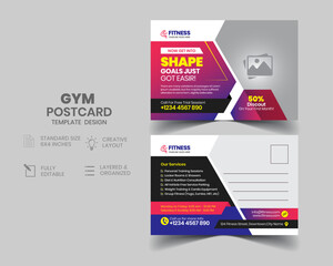 GYM Fitness Postcard Design Template