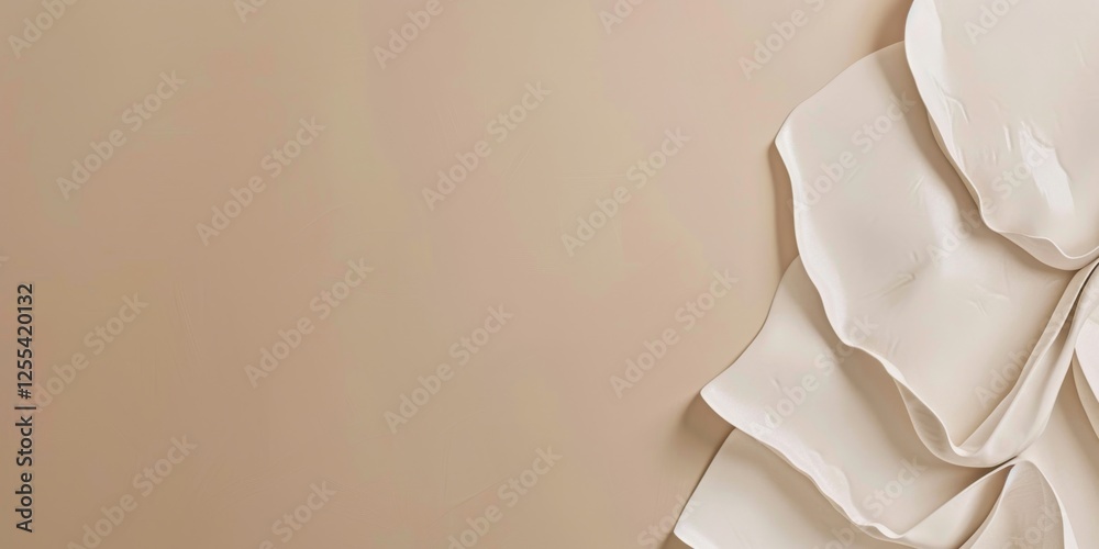 Poster an abstract minimalist composition on a light taupe background, organic shapes and negative space, c